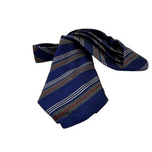 DKNY Striped Blue Silk Necktie